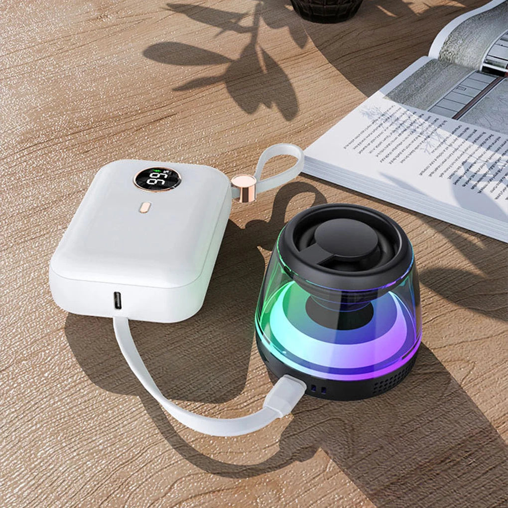 Pocket speaker RGB colour glow modes close up