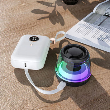 Pocket speaker RGB colour glow modes close up