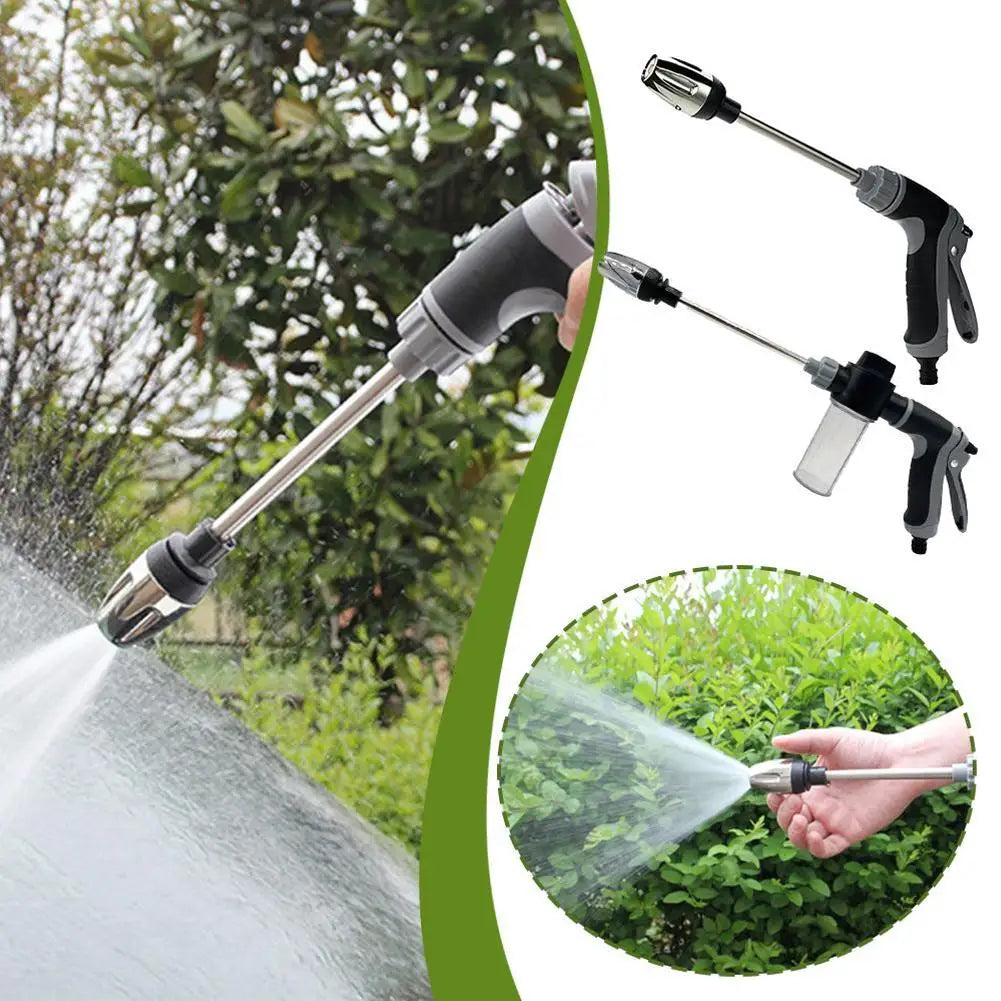 Car wash spray gun used on garden plants and lawn