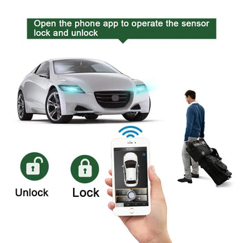 Smartphone Car Alarm System, Compatível Com iOS E Android Phone, Remoto Smart Key Car Start and Stop System, PKE Car Digispots