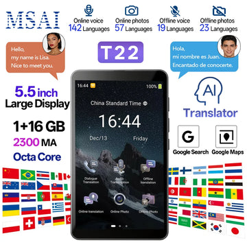 Travel Language Translator – 142 Languages, 5" HD Screen, ChatGPT & 10Hr Battery Digispots