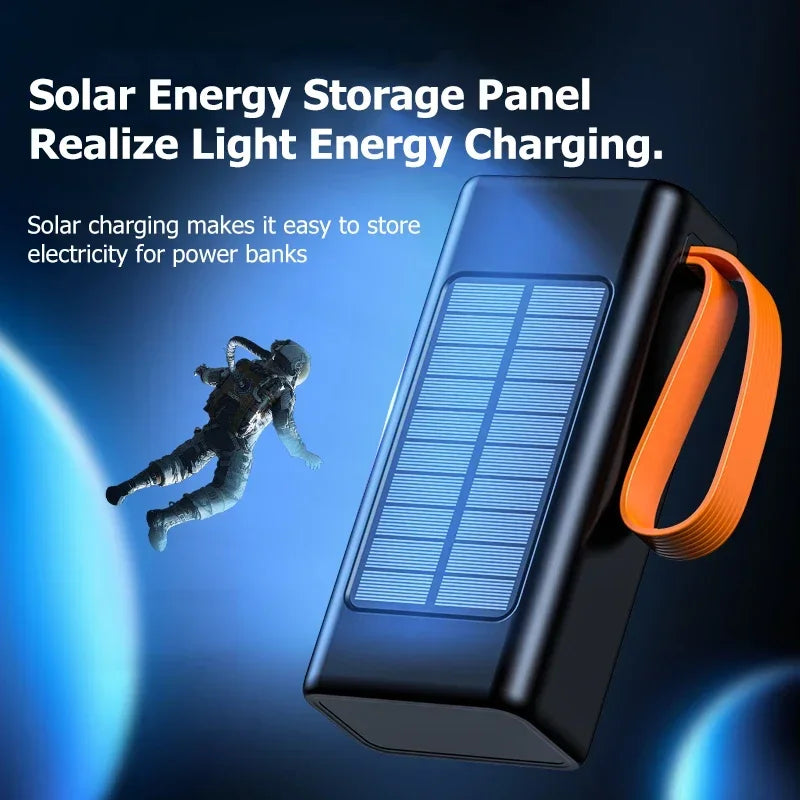 Lenovo Solar Power Bank – Built-in Cables, Solar Charging & LED Flashlight Digispots