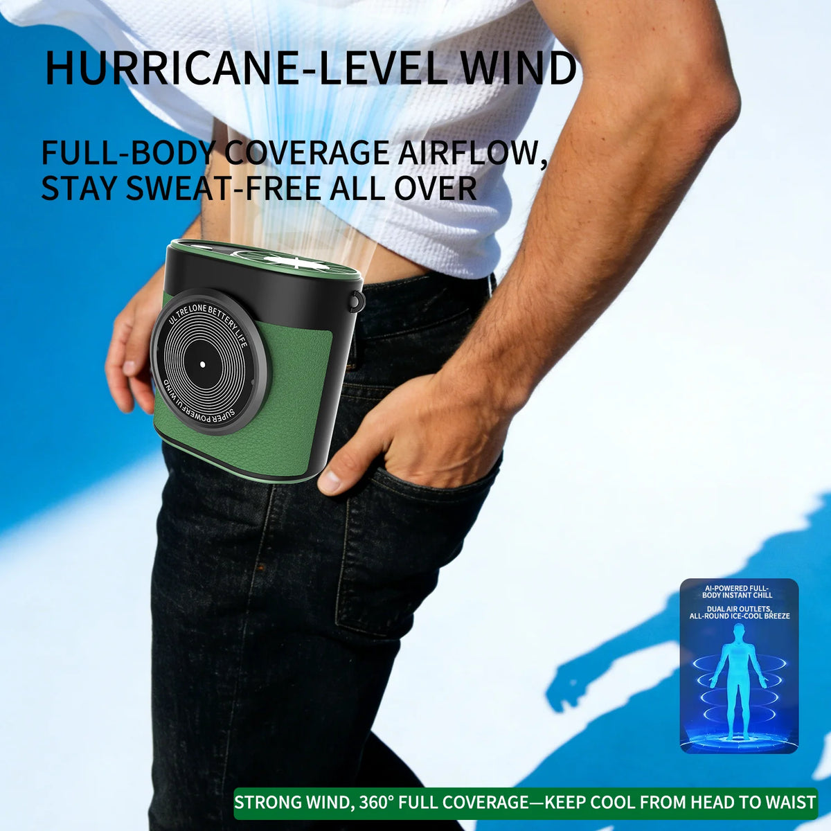 Portable fan ice cool variant cooling technology