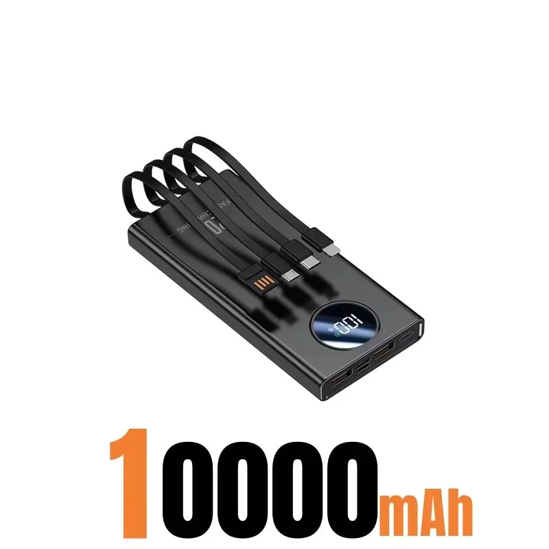 120W Super Fast Charging Power Bank – High Capacity with Digital Display & Built-in Cables Digispots
