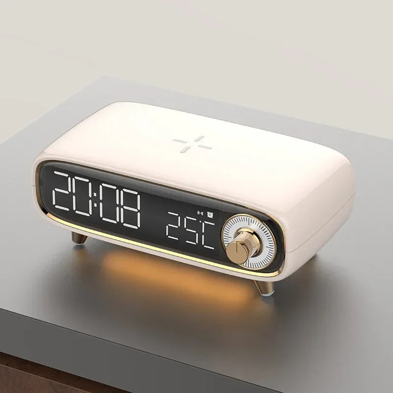 6-in-1 Bedside Charging Station – Bluetooth Speaker, 15W Wireless Charger, Night Light, Alarm Clock & Temperature Display Digispots