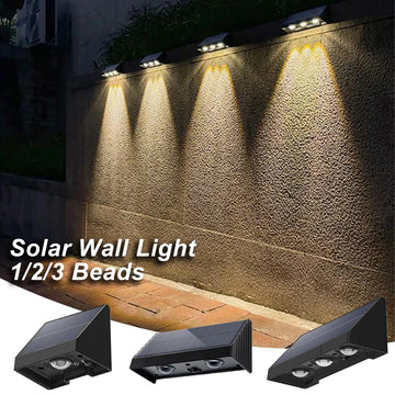 Solar LED garden wall light warm atmosphere terrace