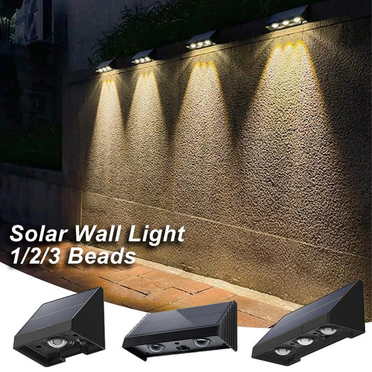 Solar LED garden wall light warm atmosphere terrace