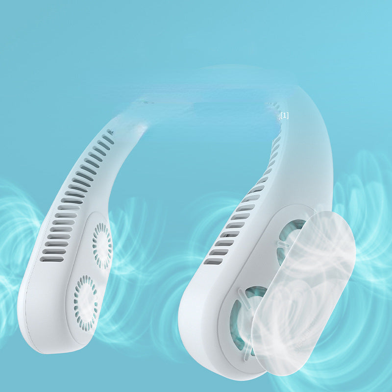 Bladeless neck fan folded compact design for travel
